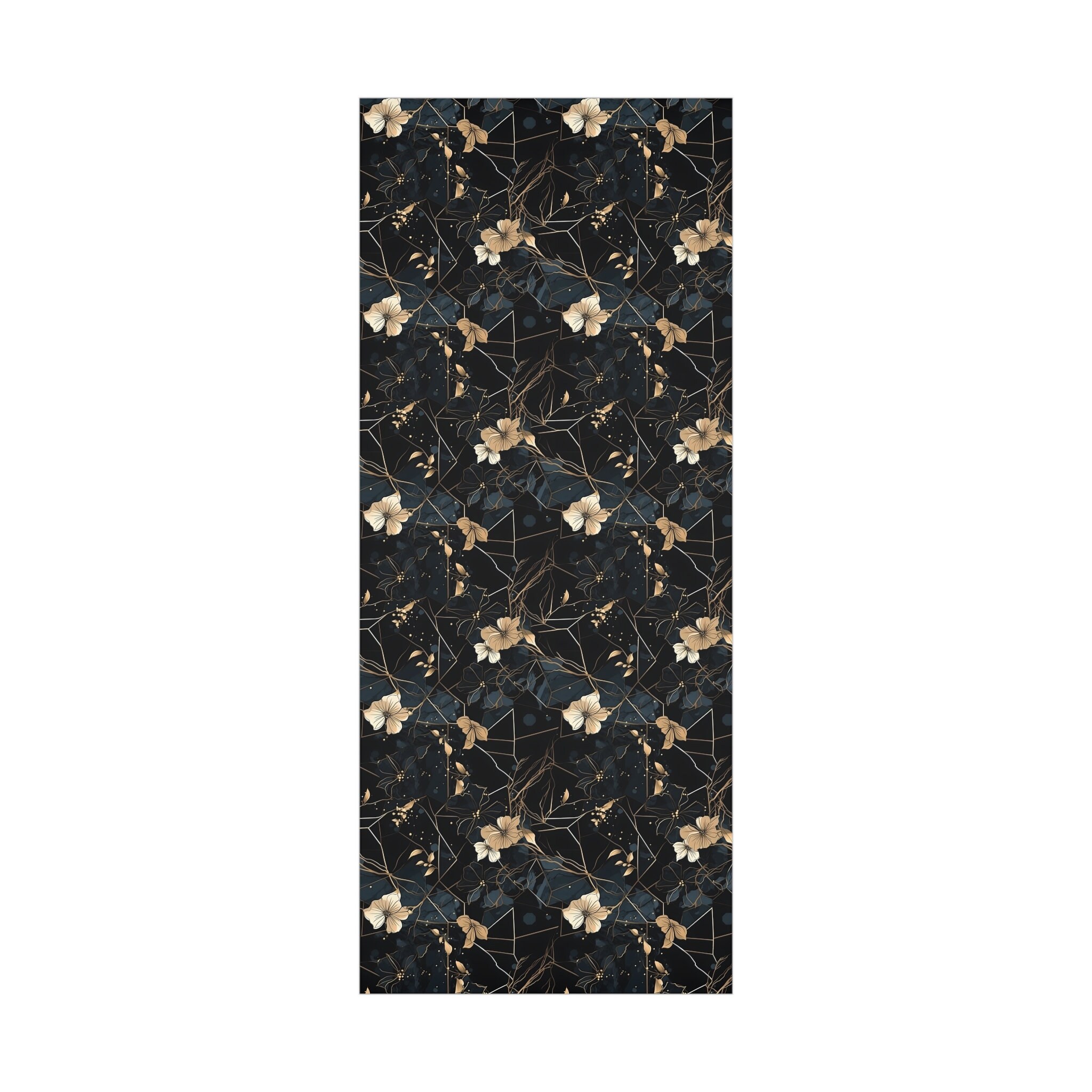 Ecofriendly Gothic Botanical Wrapping Paper, Botanical Gift Wrap Paper, Floral Gift Wrap, White