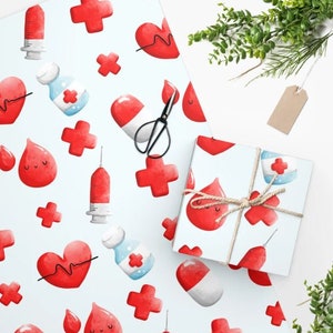 Eco-Friendly Unique Wrapping Paper for Nurse or Doctor, Medical Gift Wrap, Hospital Gift, Nurses Gift paper, Doctor Wrapping paper, LVN