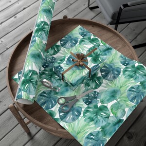 Umweltfreundliches Monstera Geschenkpapier, Geschenkpapier für Pflanzenliebhaber, Geschenkpapier für Naturliebhaber, Geschenkpapier für Pflanzenmütter