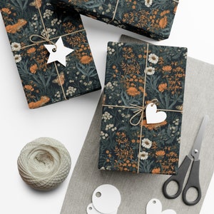 Papier d'emballage cottagecore, papier cadeau fantaisiste papillon monarque, papier de scrapbooking, papier pour bibliothèque, esthétique cottagecore