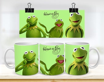 11 & 15 Oz Kermit Mug Sublimation Mug Modèle - Emballage Pour Sublimation Presse Cricut - Mug Design JPG 300 DPI