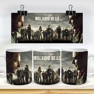 11 & 15 Oz The Walking Dead Sublimation Mug Template - Cricut Mug Press Sublimation Wrap - Mug Design JPG- 300 DPI