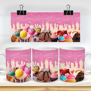 11 & 15 Oz Cupcake Mug Press, 11oz Mug Wrap Template, Coffee Mug Sublimation
