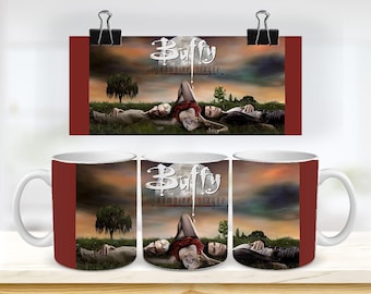 11 & 15 Oz Buffy Mug  Sublimation Mug Template - Cricut Mug Press Sublimation Wrap - Mug Design JPG - 300 DPI