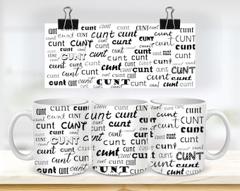 Modelo de caneca para sublimação Cunt de 11 e 15 oz - Cricut Mug Press Sublimation Wrap - Design de caneca JPG - 300 DPI