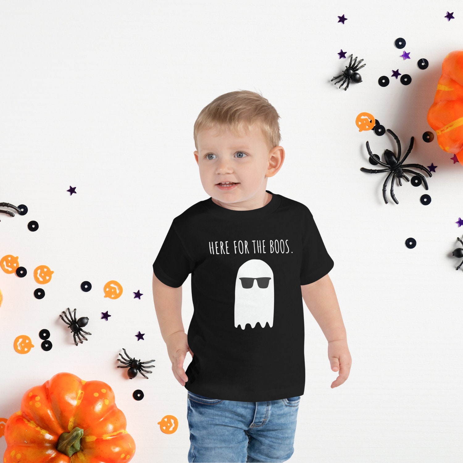 Discover Here for the Boos, Toddler T-shirt, Kids Funny Ghost Tee, Kids Halloween Tee, Kids Ghost T-Shirt