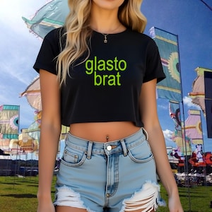 Glasto Brat Crop Top: Charli XCX Glastonbury Tee