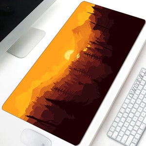 Alfombrillas de ratón con vista variada de bosques de montaña vibrantes / Alfombrilla de teclado de computadora grande para juegos / Alfombrillas de diseño personalizado de alta calidad
