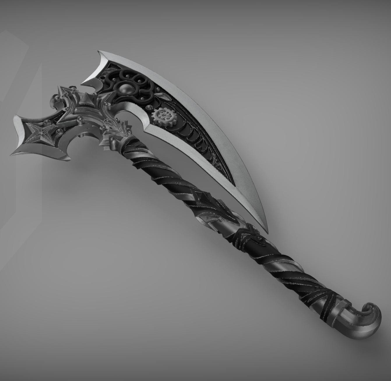 Gothic Fantasy Battle Axe STL - Etsy