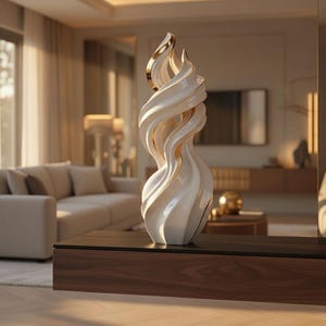 Ember Twist – Abstract Modern Sculpture STL | Minimal Decor Vase Statue 3D Print File image 1