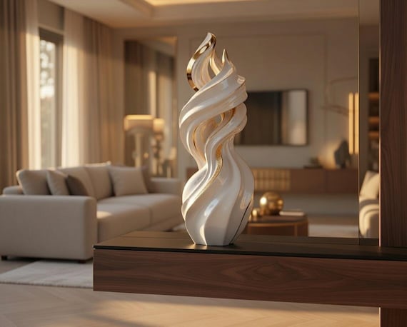 Ember Twist – Abstract Modern Sculpture STL | Minimal Decor Vase Statue 3D Print File