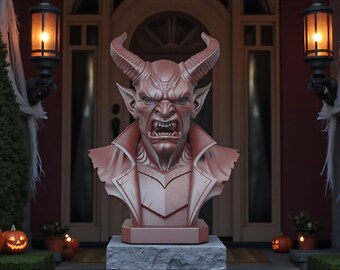Halloween Demon Bust STL | 3D Printable Horror Decoration