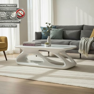 Mesa de centro moderna STL: diseño de muebles futuristas imprimibles en 3D
