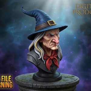 Halloween Witch Bust STL – 3D Printable Halloween Decor
