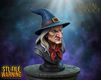 Witch on Pumpkin Figurine STL: 3D Printable Halloween Fantasy (digital ...