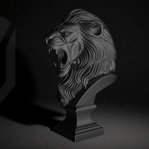 Roaring Lion Büste STL: Königliche Skulptur zum Ausdrucken 3D