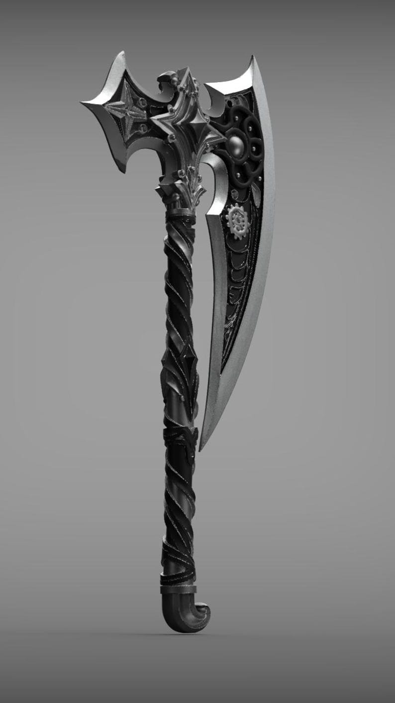 Gothic Fantasy Battle Axe STL - Etsy