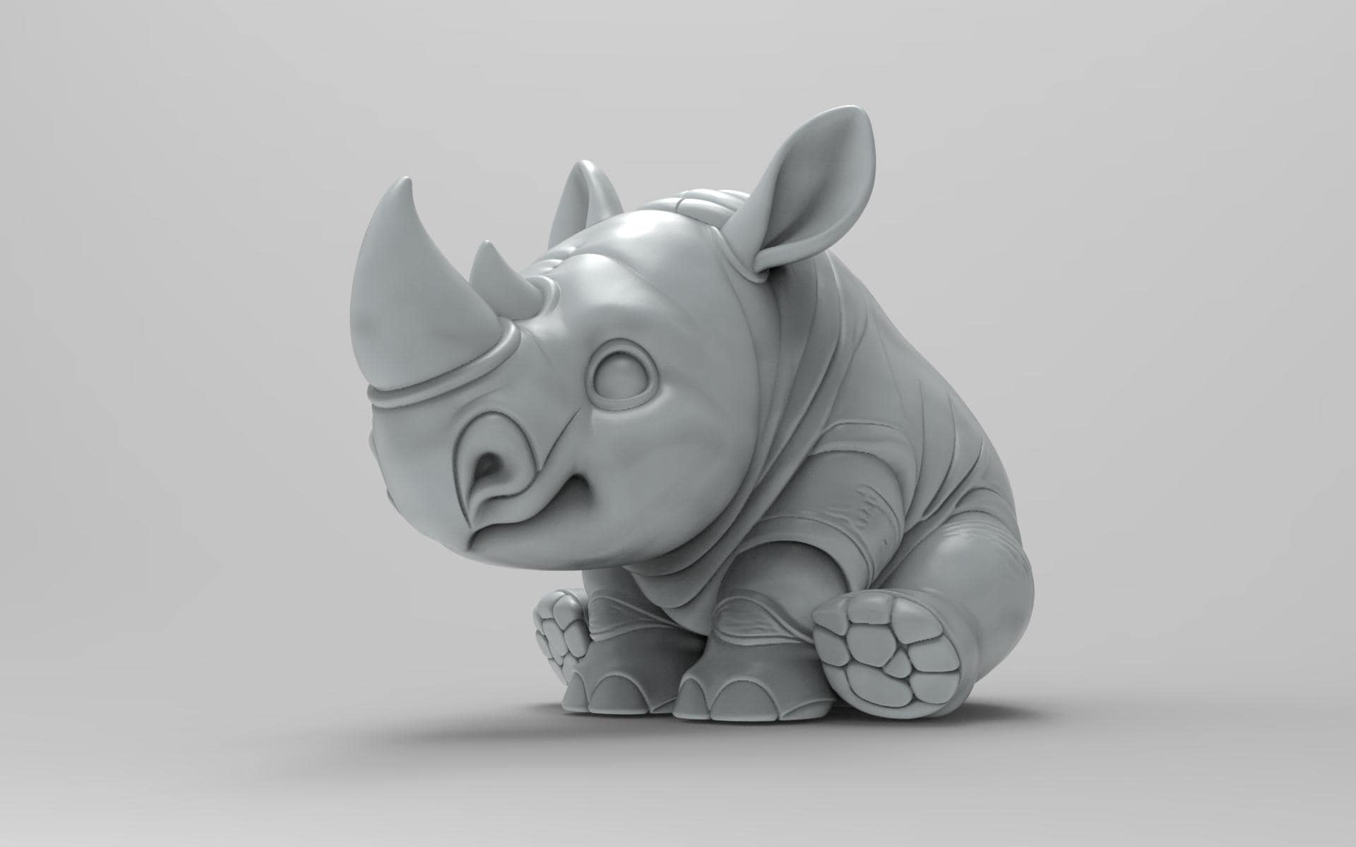 Witnystore Nashorn Glas-Figur – Handbemalt & Detailreich – Miniatur-Deko Oder Geschenk