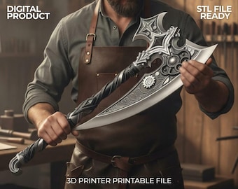Gothic Fantasy Battle Axe STL