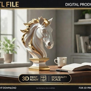 Graceful Horse Bust STL – Home Decor 3D STL Print Model – Special Launch Price