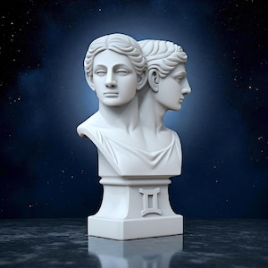 Gemini Zodiac Bust Statue | 3D Printable Astrology Decor STL Model