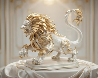 Mythic Guardian Lion – 3D Printable Statue STL File