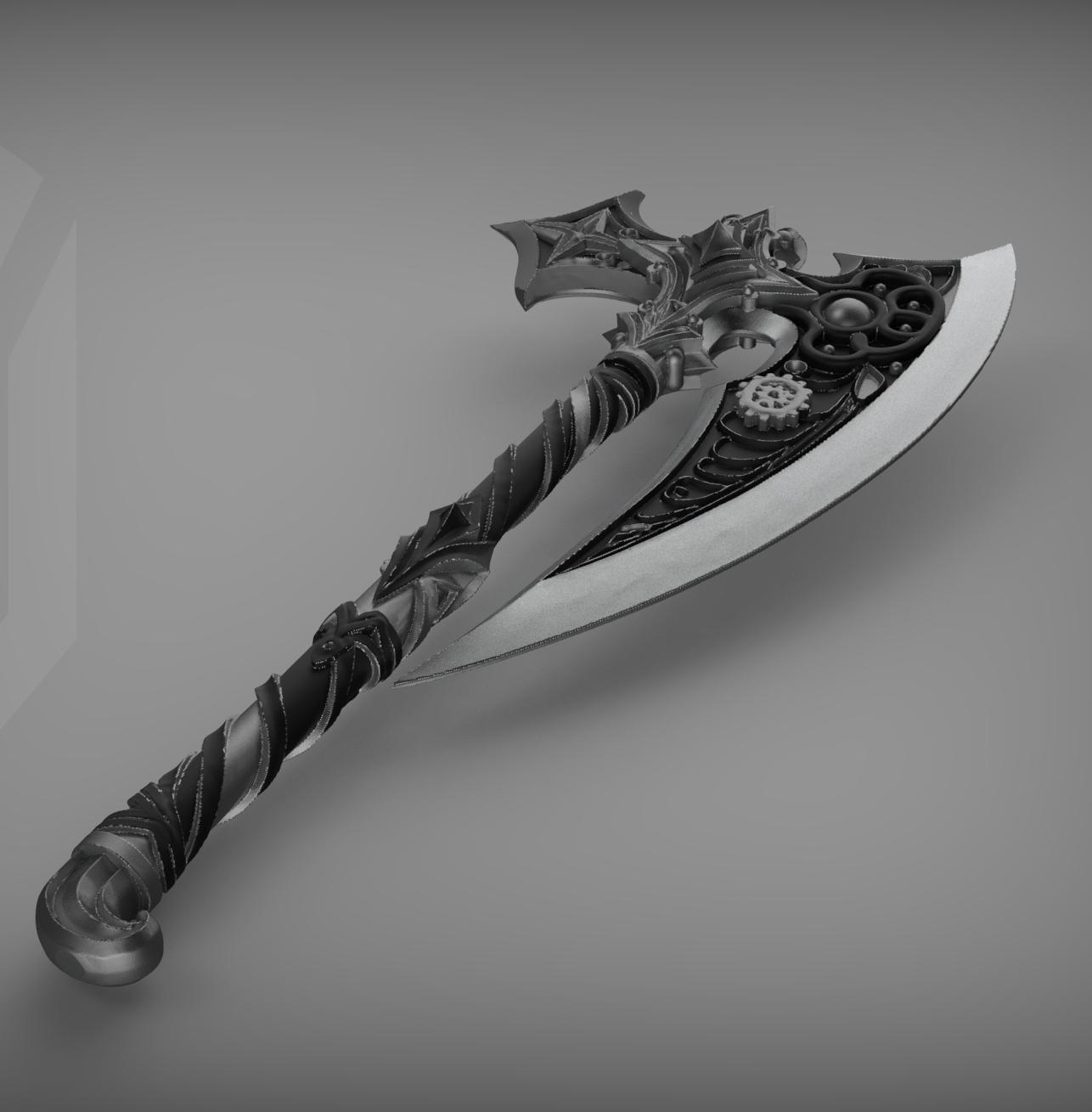Gothic Fantasy Battle Axe STL - Etsy