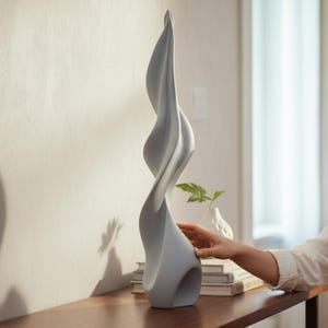 Modern Abstract 3D STL Sculpture – Minimalist Table Decor, Digital Model for 3D Printing