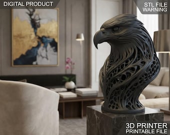 Escultura abstracta de águila (archivo STL para impresión 3D de decoración moderna)