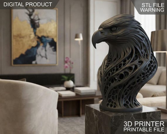 Abstract Eagle Sculpture STL | Modern Decor 3D Print File