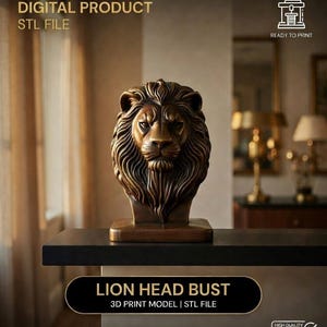 Lion Bust 3D-afdrukbaar 3D STL-bestand – speciale lanceringsprijs