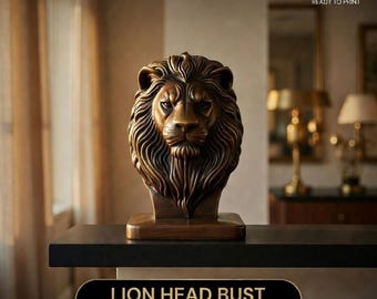 Lion Bust 3D Printable 3D STL File – Special Launch Price