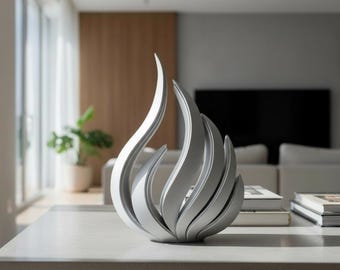 Abstract Flame Sculpture Stl file – Modern 3D Printable Decorative Art