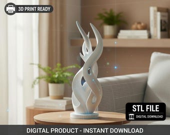 ASCENDRA | Abstract Sculpture STL | Modern Art Decor 3D Print File