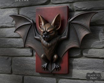 Halloween Bat Wall Decor STL | 3D Printable Gothic Decoration