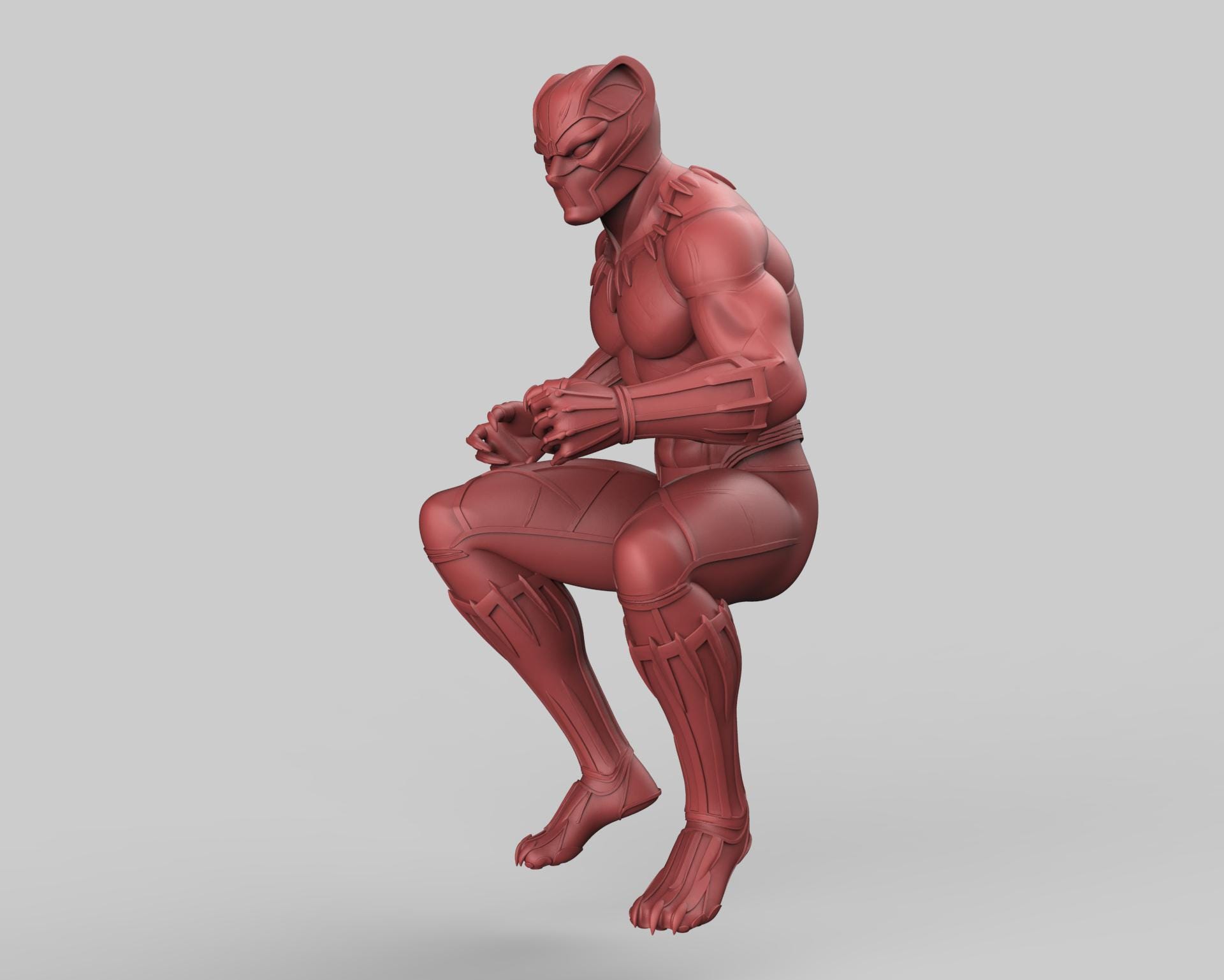 Obsidian Panther STL – Stylized Panther Warrior 3D Print File (digital ...