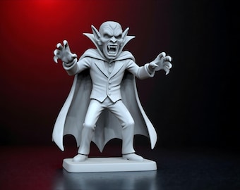 3D Printed Vampire Figurine – Halloween Dracula STL Model