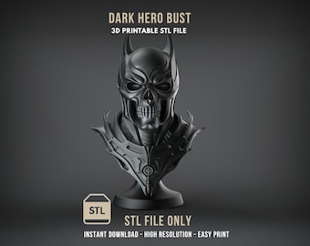 Dark Hero Bust – 3D Printable STL File
