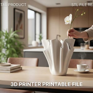Modern vågvas STL – 3D-utskrift Dekorativ blomkruka