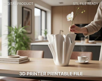 Modern Wave Vase STL – 3D Print Decorative Flower Pot