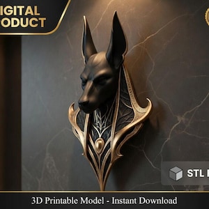 Buste mural Anubis STL - Téléchargement numérique