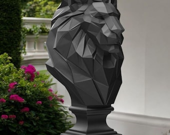Low Poly Lion Bust Modern Geometric Sculpture for 3D Printing – Special Launch Price