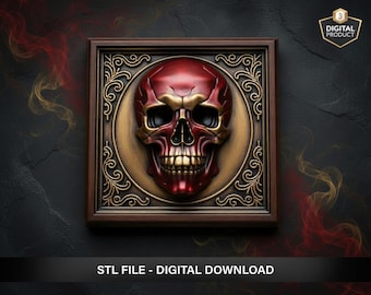Skull Wall Plaque Gothic Relief STL  Special Launch Price