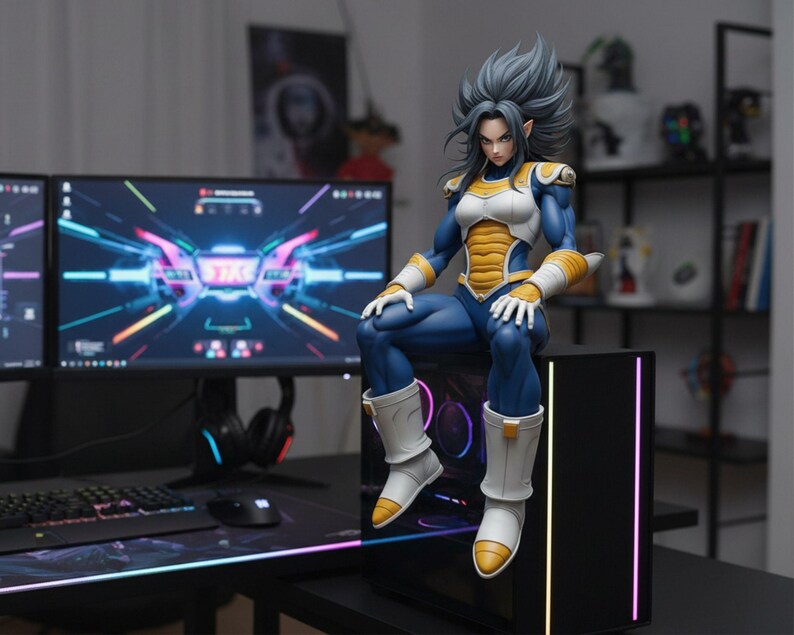 Anime Warrior Figure STL – Sitting Girl for PC Case Decor - Etsy