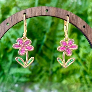 Real Pink Flower Earrings, Real Dried Flower Earrings, Natural Inspired Jewelry, Cute Floral Jewelry, Handmade Resin Jewelry, Gift for Her