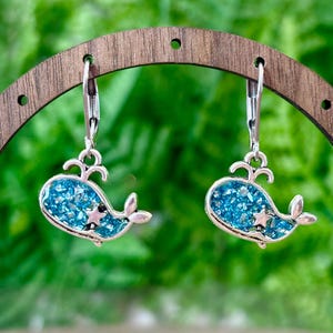 Blue Whale Earrings, Ocean Animal Jewelry, Nautical Sea Life Earrings, Marine Biology Gift, Whale Lover Jewelry, Coastal Beach Earrings