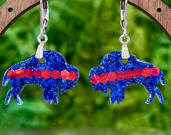 Buffalo Bills Earrings, Game Day Jewelry for Buffalo Babes, Bills Mafia Jewelry, Football Earrings, Buffalo Jill’s, Buffalo Bills Jewelry