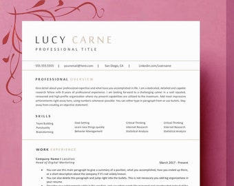 Resume Template Google Docs, Word & Apple Pages, Professional Executive Resume Cover Letter, Creative Resume Template, Modern CV Template