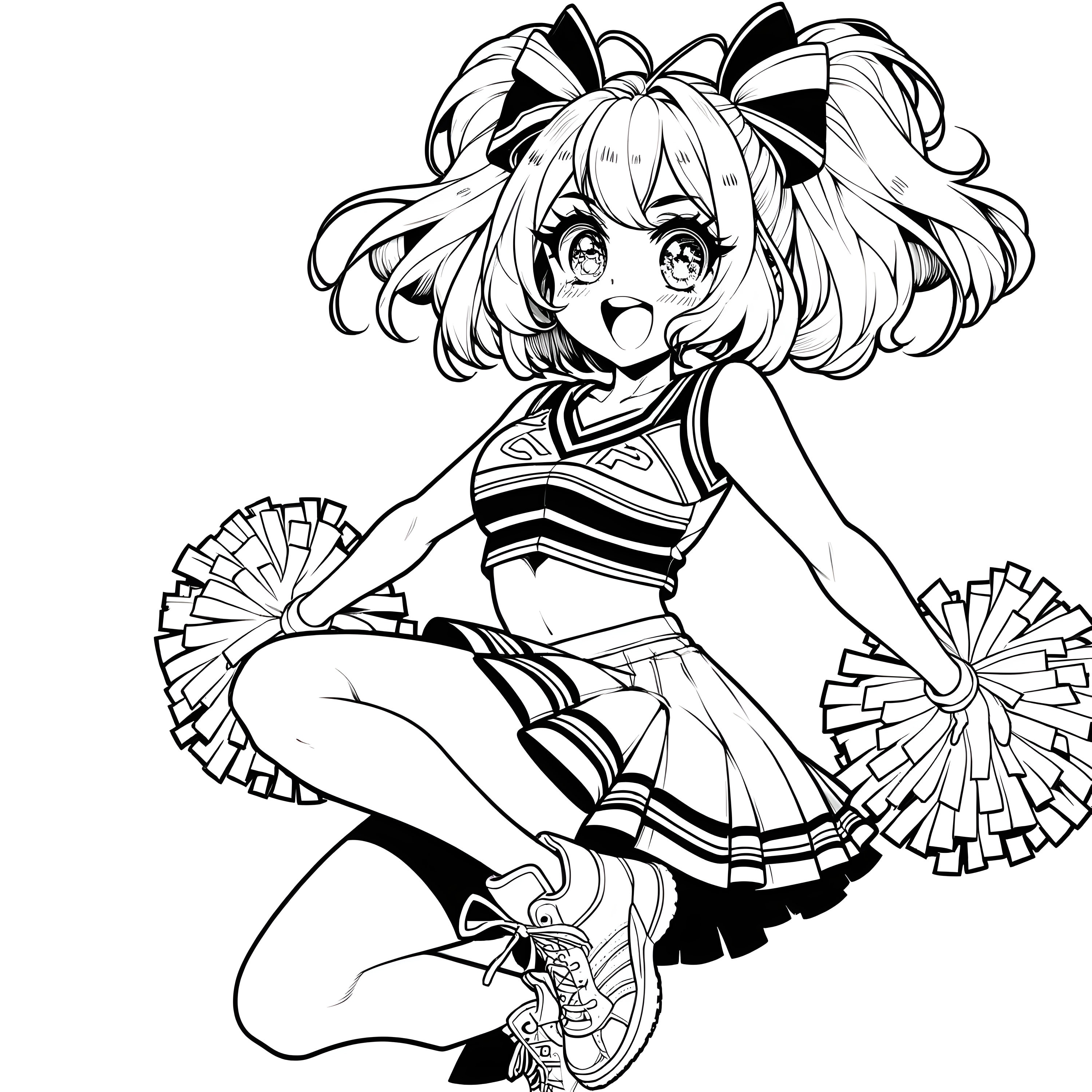 Anime Cheerleader Coloring Pages - Etsy