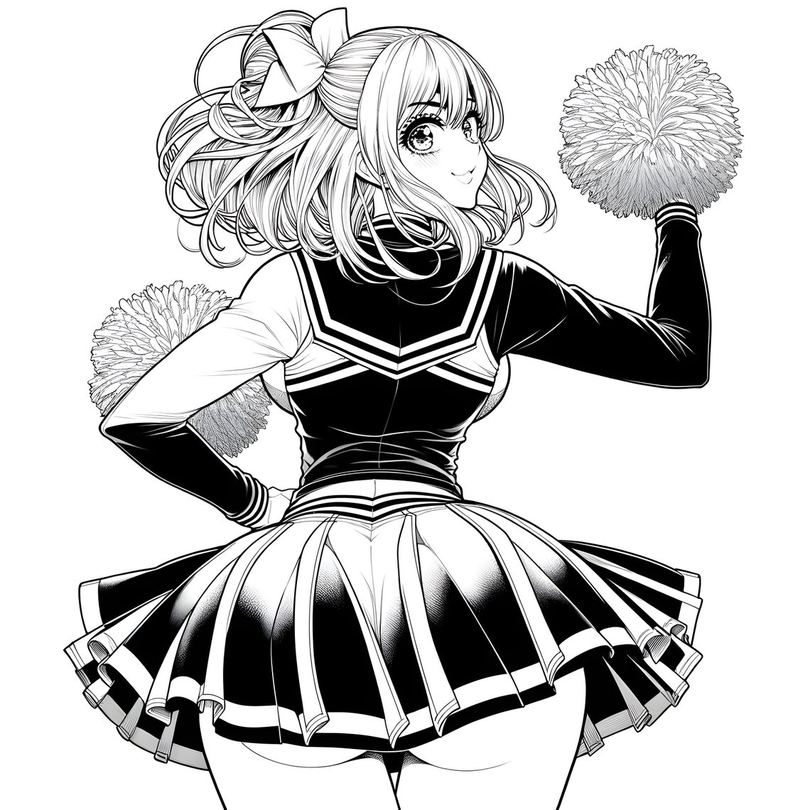 Anime Cheerleader Coloring Pages - Etsy